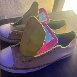 Converse in Yellow, Green and Pink
